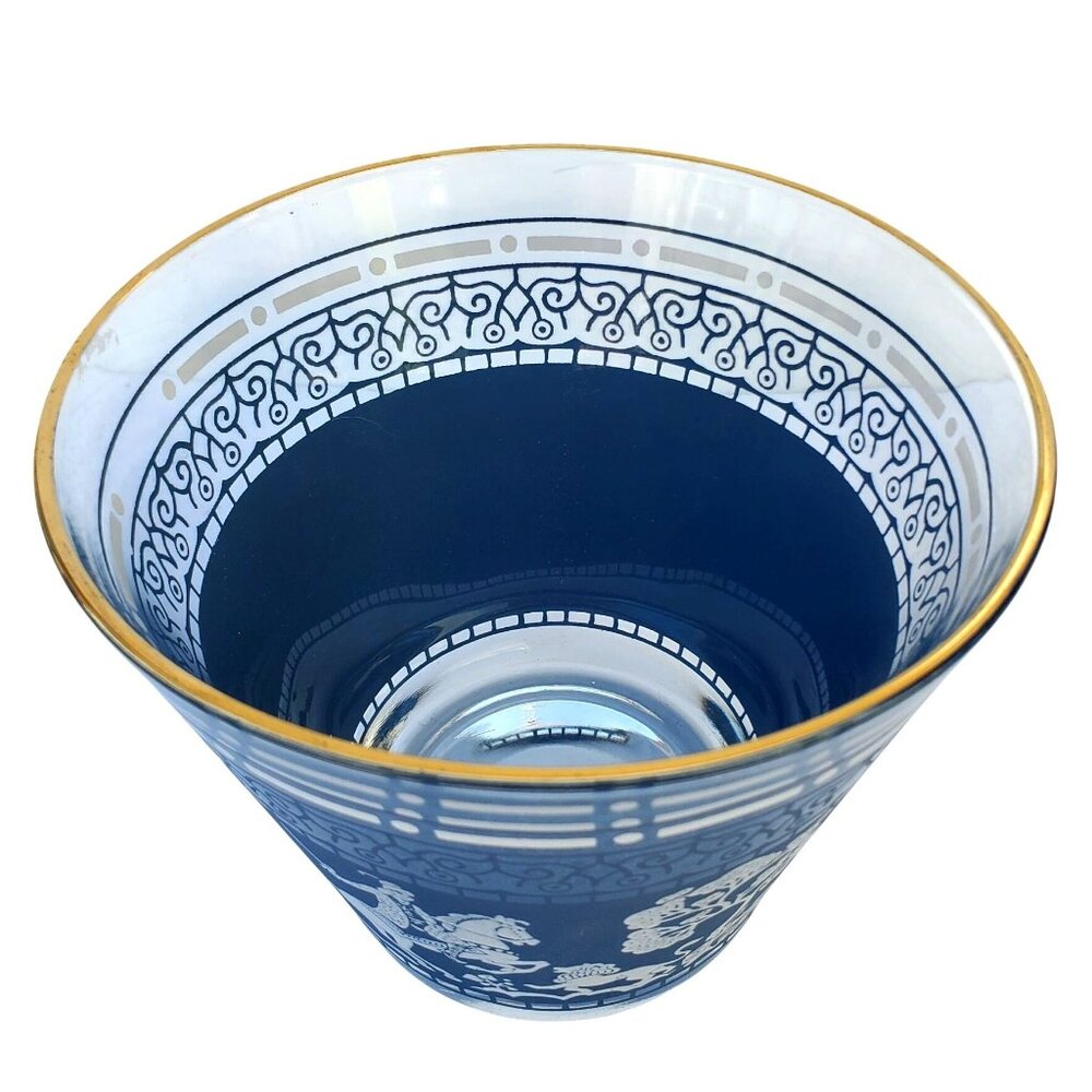 60s Vintage Glass Ice Bucket Persian Arabian Knights Wedgwood Midcentury Barware - Picture 6 of 12